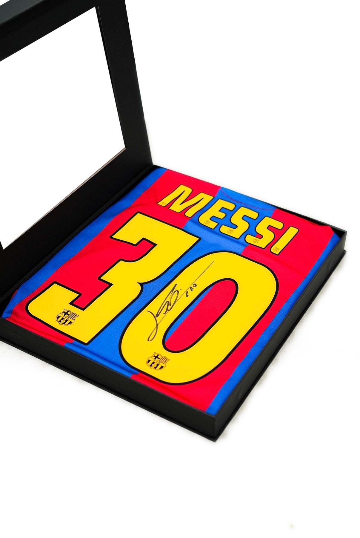 Lionel Messi - Barcelona Retro #30 Signed Jersey - Icons COA