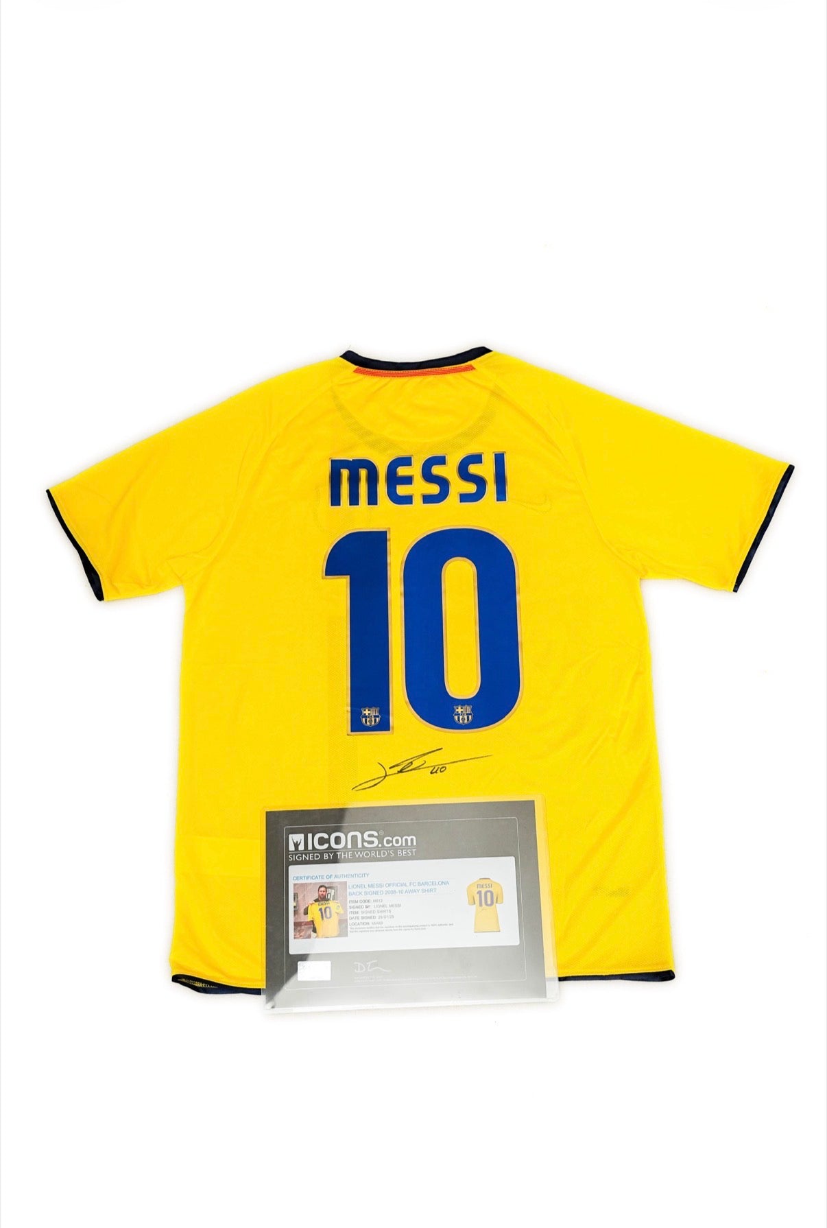 Lionel Messi - FC Barcelona #10 Yellow Away Signed Jersey - Icons COA